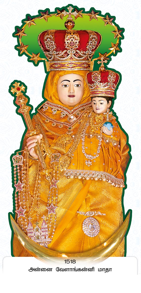 14x40 Fancy Cut Annai Velankanni Matha – Sacred Star of the Sea Golden Crescent FC ONLY BOARD