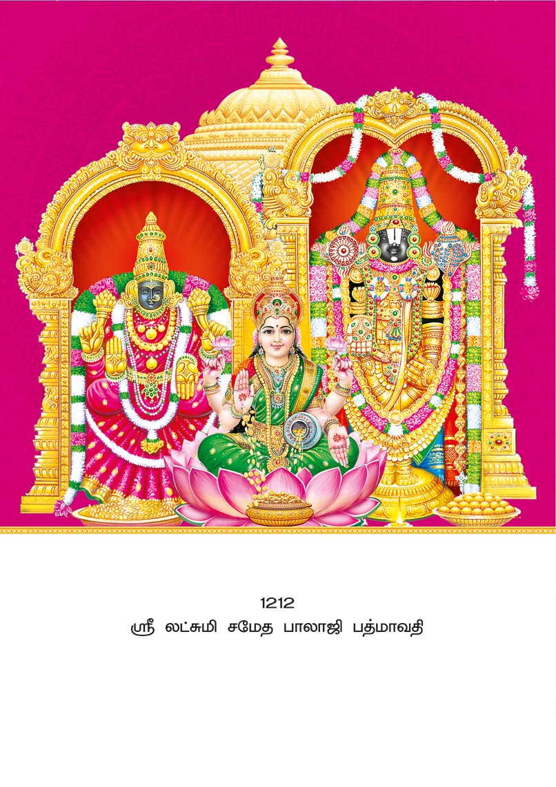 12x18 Sri Lakshmi Sametha Balaji Padmavathi – Divine Golden Vimanam Darshan LAM