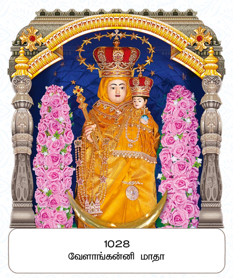 10x15 Fancy Cut Velankanni Matha – Sacred Star of the Sea Floral Shrine FC ONLY BOARD