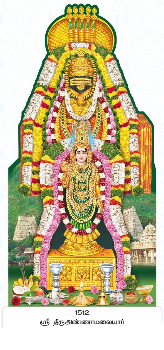 14x40 Fancy Cut Sri Thiruannamalaiyar – Sacred Arunachala Temple & Unnamalai Amman Darshan FC ONLY BOARD