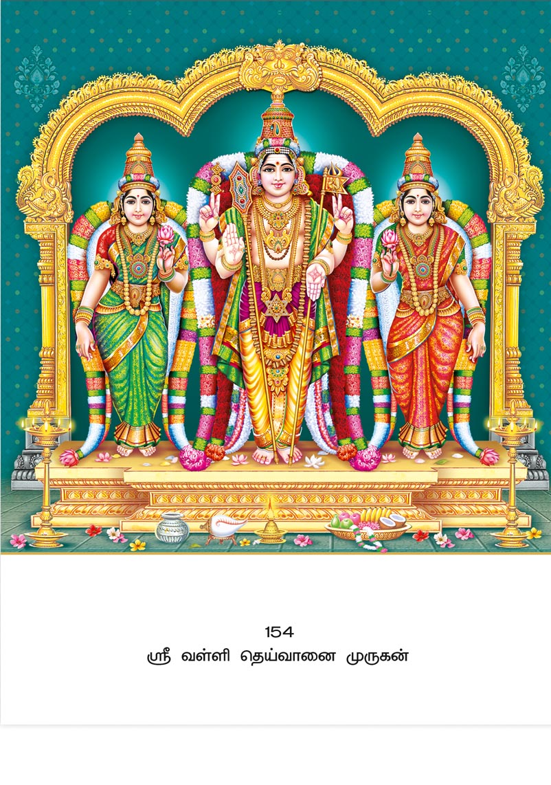 10x15 Sri Valli Deivanai Murugan – Divine Couple Blessings LAM