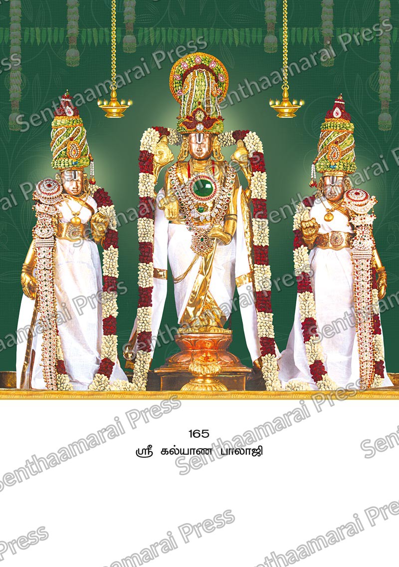 Lotus 10x15 Lamination Board | Sri Kalyana Balaji – Divine Sridevi Bhudevi Blessings LDB - Readymade board with mount & Panchangam — 10x15 Lamination Board | Senthaamarai Press