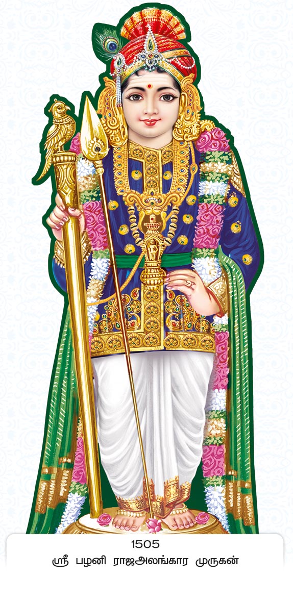 14x40 Fancy Cut Sri Palani Raja Alankara Murugan – Royal Hilltop Darshan & Golden Scepter FC ONLY BOARD
