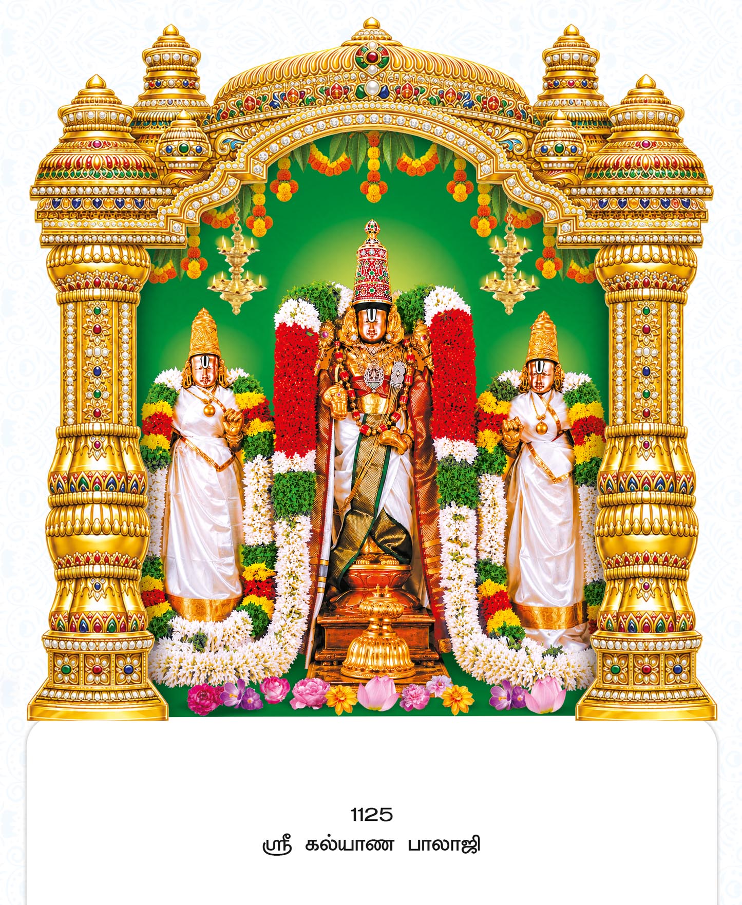11x17 Fancy Cut Sri Kalyana Balaji – Divine Wedding Golden Darshan FC ONLY BOARD