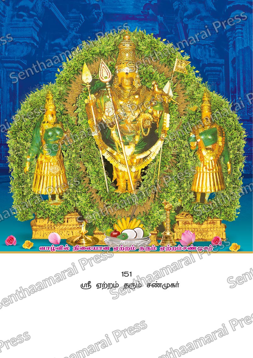 Lotus 10x15 Lamination Board | Sri Etram Tharum Shanmugar – Sacred Tulsi Alankaram LDB - Readymade board with mount & Panchangam — 10x15 Lamination Board | Senthaamarai Press